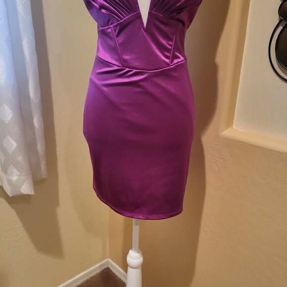 Thirty Thirty Dress | Purple Low Cut Corset Style Party Dress Size Small/NWT - Picture 3 of 11